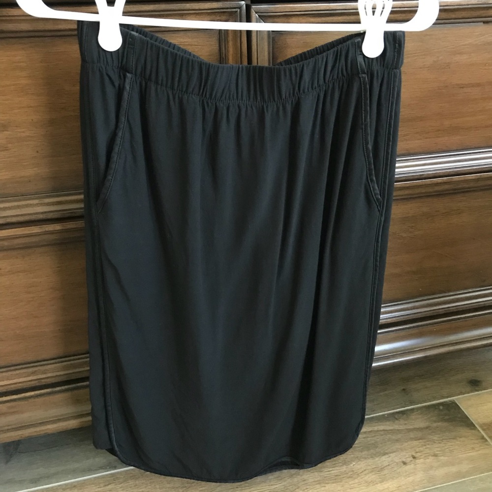 LOFT black midi skirt